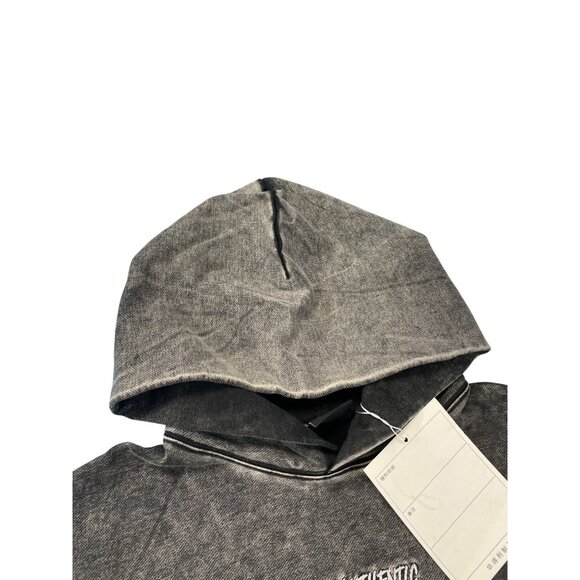 Die Authentic Distressed Die Washed Gray embroided Hoodie Sweatshirt L SKU 9333 - Picture 10 of 15